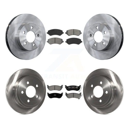 Disc Brake Rotor And Semi-Metallic Pad Front Rear Kit For 2003-2007 Jeep Liberty