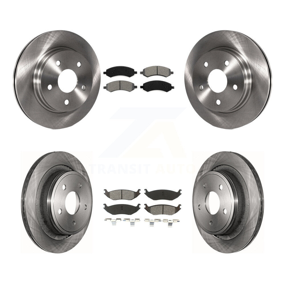 Brake Rotor Semi-Metallic Pad Front Rear Kit For Ram 1500 Classic Dodge Chrysler