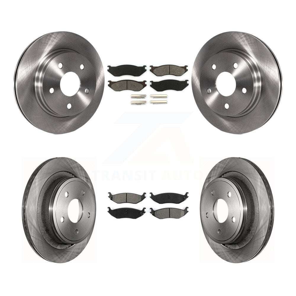 Disc Brake Rotors And Semi-Metallic Pads Front Rear Kit For Dodge Ram 1500