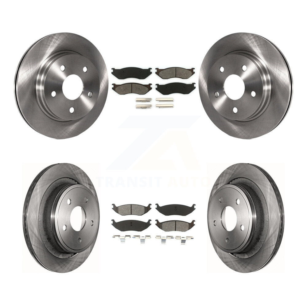 Disc Brake Rotor And Semi-Metallic Pad Front Rear Kit For Dodge Ram 1500 Durango