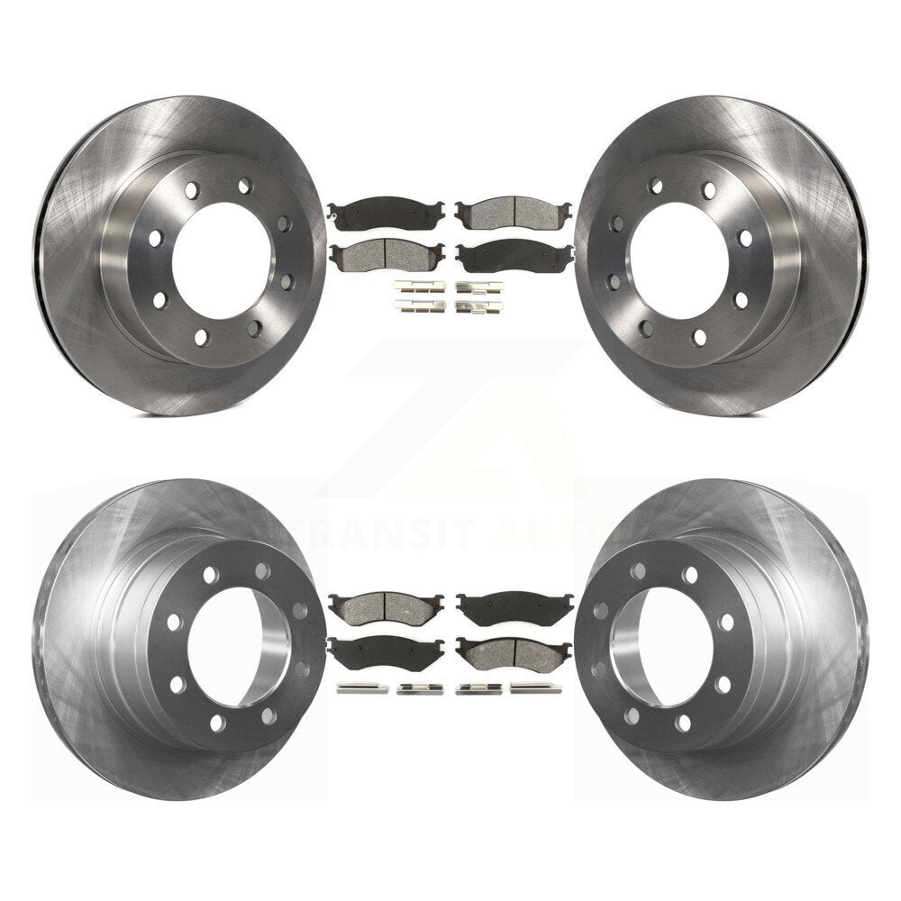 Disc Brake Rotor & Semi-Metallic Pad Front Rear Kit For Dodge Ram 1500 3500 2500