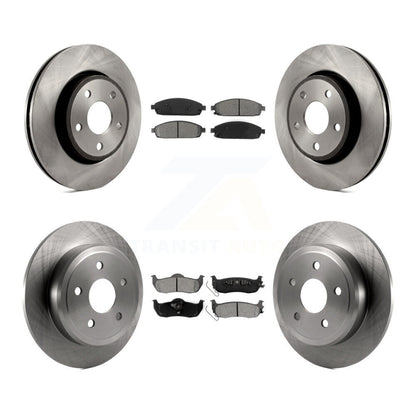 Brake Rotor & Semi-Metallic Pad Front Rear Kit For Jeep Grand Cherokee Commander