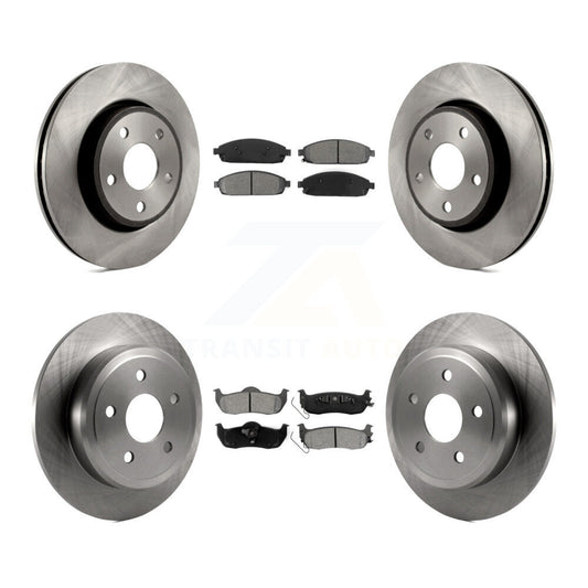 Brake Rotor & Semi-Metallic Pad Front Rear Kit For Jeep Grand Cherokee Commander