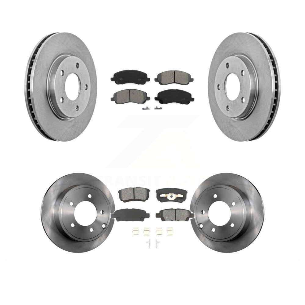Brake Rotor Semi-Metallic Pad Front Rear Kit For Mitsubishi Lancer Dodge Caliber