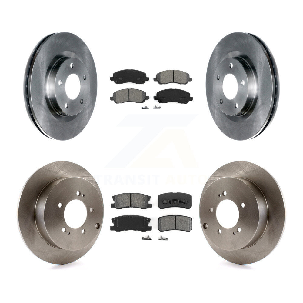 Disc Brake Rotors And Semi-Metallic Pads Front Rear Kit For Mitsubishi Outlander