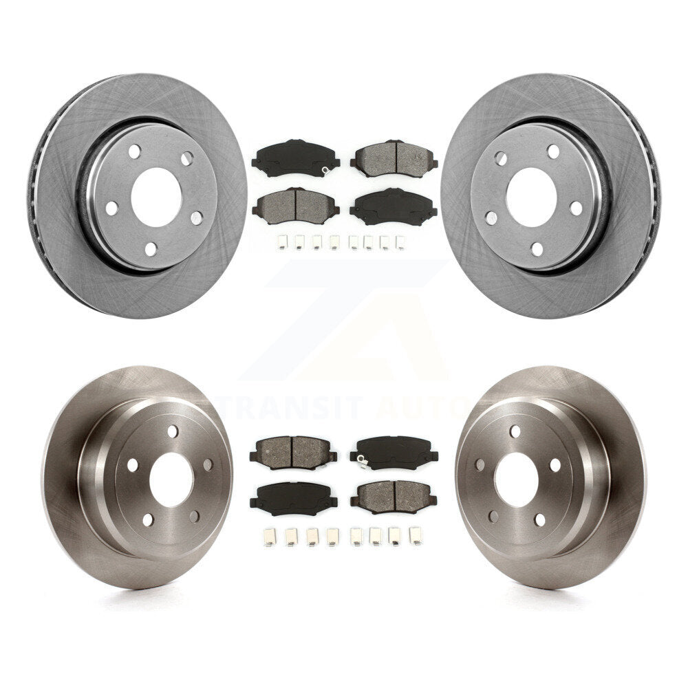 Disc Brake Rotors And Semi-Metallic Pads Front Rear Kit For Jeep Wrangler