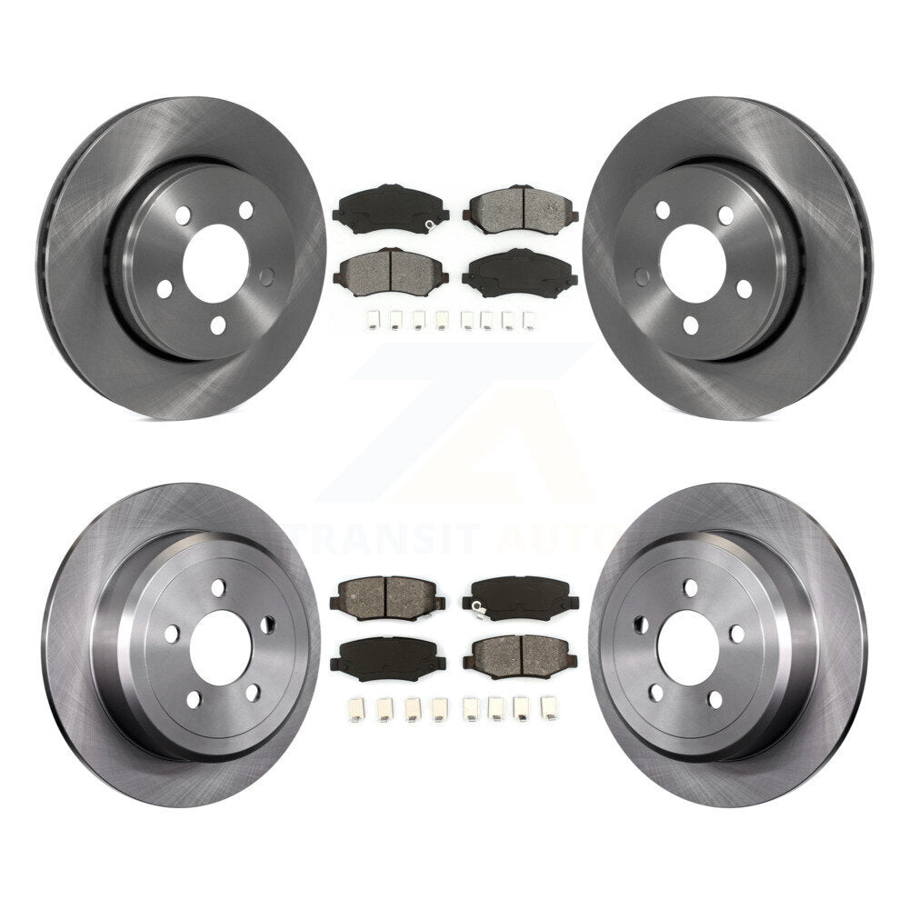 Disc Brake Rotor & Semi-Metallic Pad Front Rear Kit For Jeep Liberty Dodge Nitro