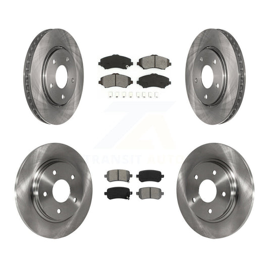 Brake Rotor & Semi-Metallic Pad Front Rear Kit For Dodge Grand Caravan Journey
