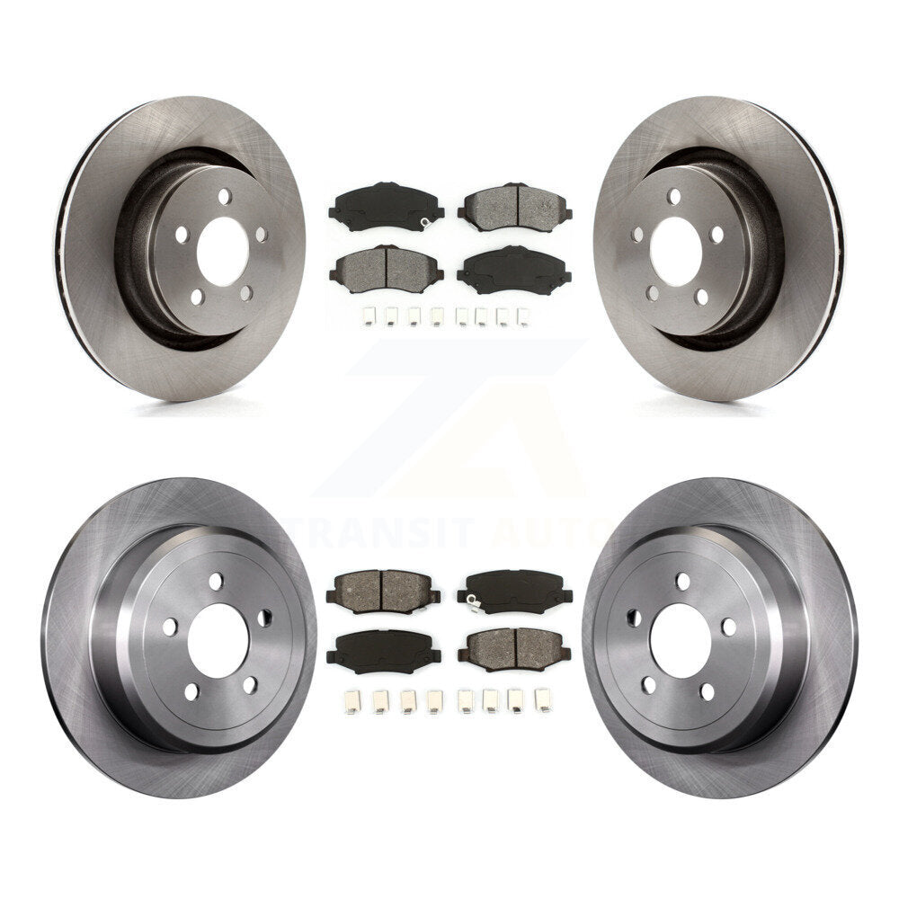 Disc Brake Rotor & Semi-Metallic Pad Front Rear Kit For Jeep Liberty Dodge Nitro