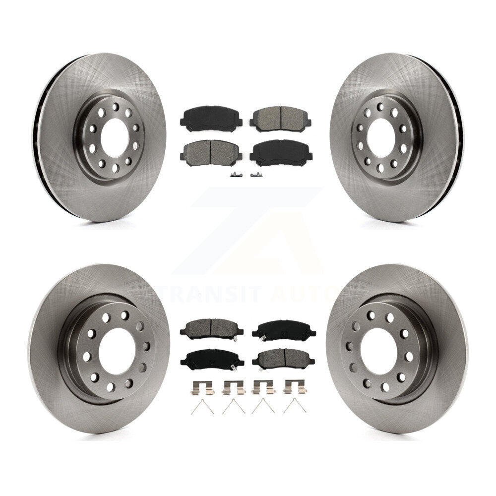 Disc Brake Rotors And Semi-Metallic Pads Front Rear Kit For 2013-2016 Dodge Dart