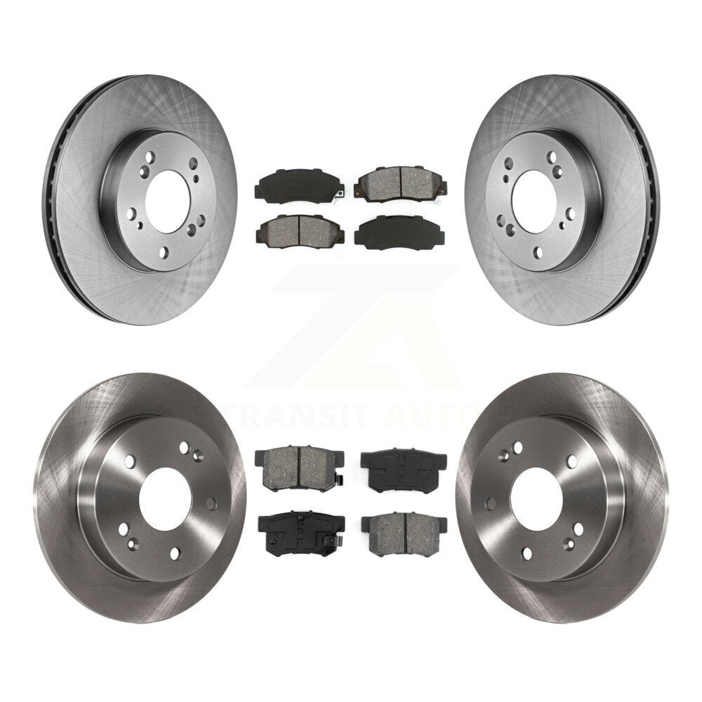 Disc Brake Rotors & Semi-Metallic Pad Front Rear Kit For 1997-2001 Honda Prelude