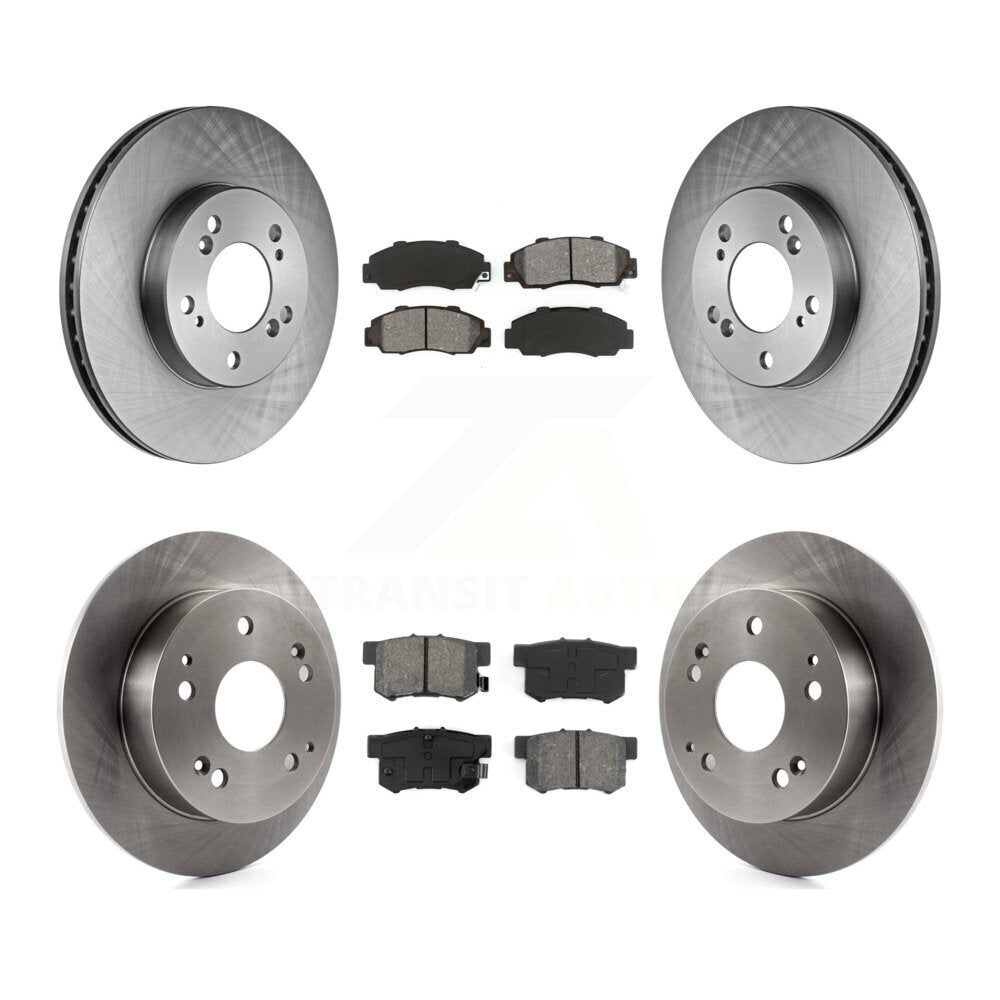 Brake Rotors Semi-Metallic Pad Front Rear Kit For 1997-2001 Acura Integra Type R