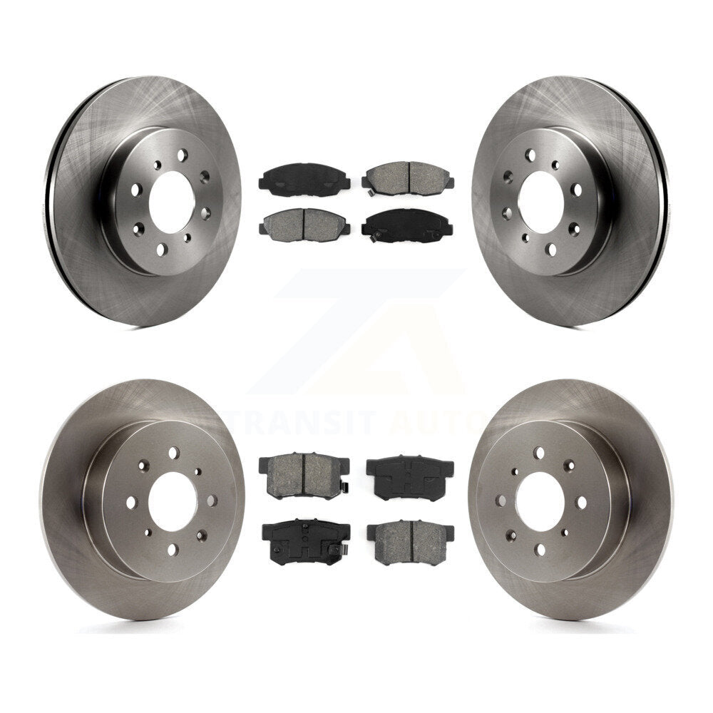 Disc Brake Rotors And Semi-Metallic Pads Front Rear Kit For Honda Civic Acura EL