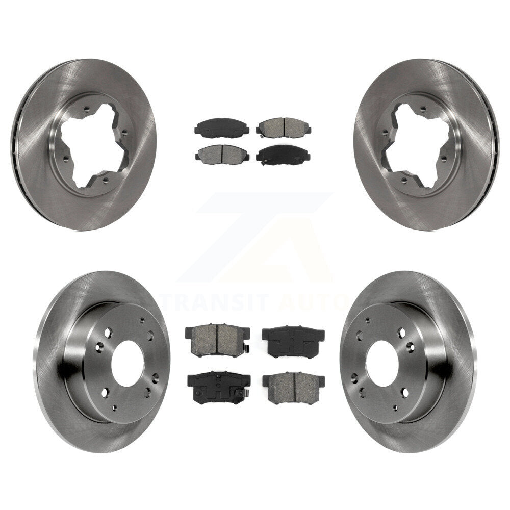 Disc Brake Rotors And Semi-Metallic Pad Front Rear Kit For Honda Accord Acura CL