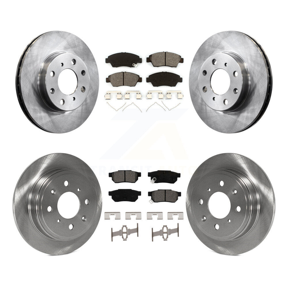 Disc Brake Rotors And Semi-Metallic Pads Front Rear Kit For Honda Civic