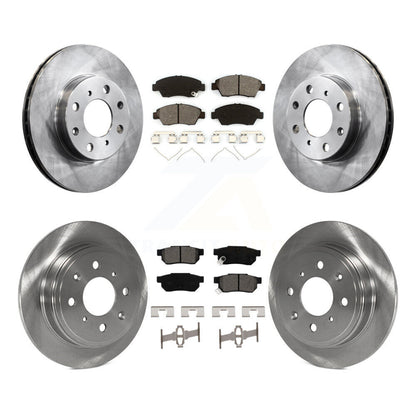 Disc Brake Rotors And Semi-Metallic Pads Front Rear Kit For Honda Civic