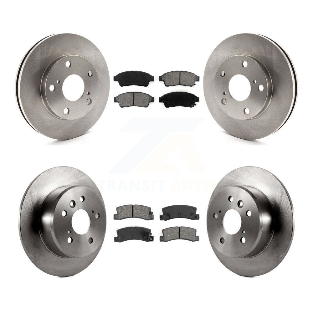 Disc Brake Rotors And Semi-Metallic Pads Front Rear Kit For Toyota Camry