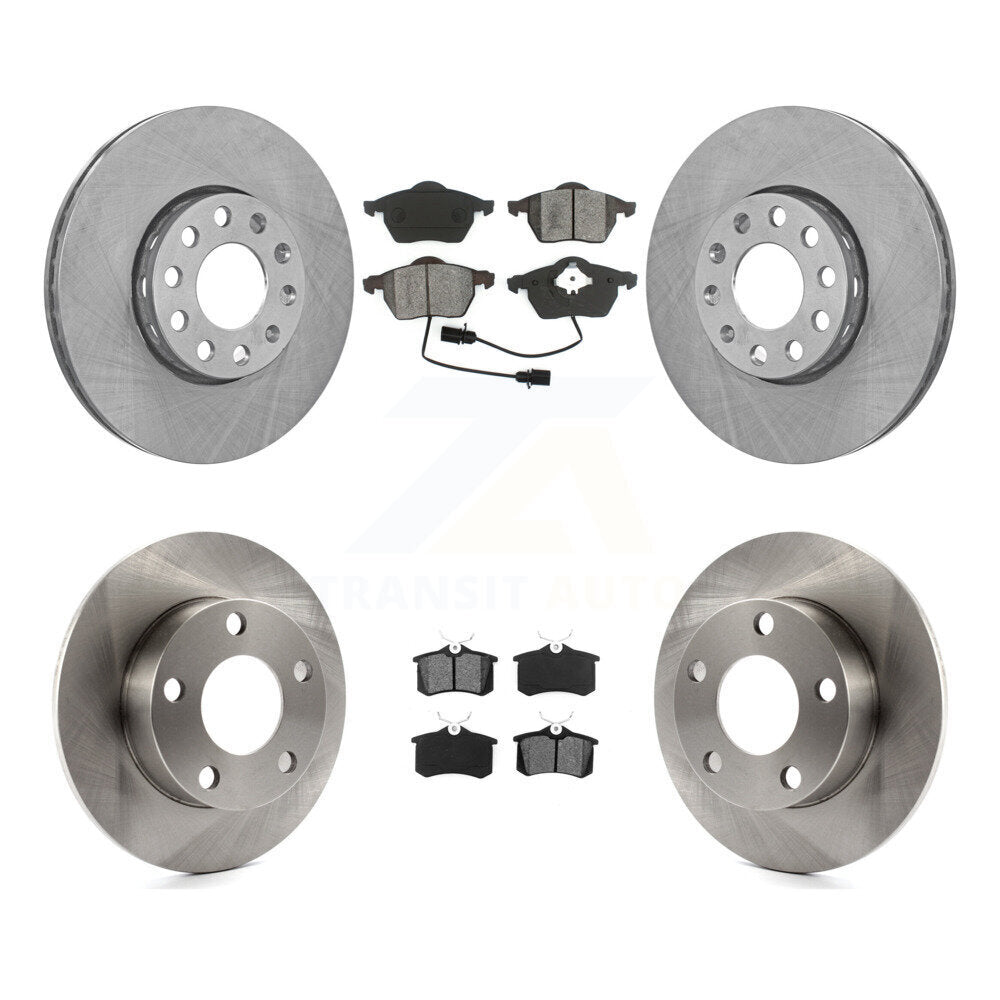 Disc Brake Rotors Semi-Metallic Pad Front Rear Kit For Volkswagen Passat Audi A4
