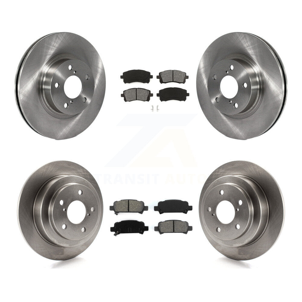 Disc Brake Rotors & Semi-Metallic Pad Front Rear Kit For Subaru Forester Impreza