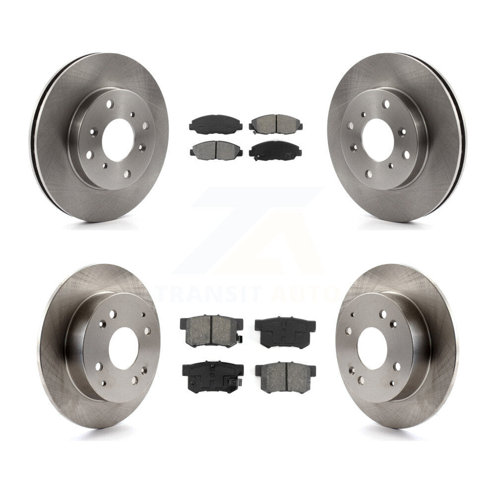Disc Brake Rotors And Semi-Metallic Pad Front Rear Kit For Honda Accord Acura CL