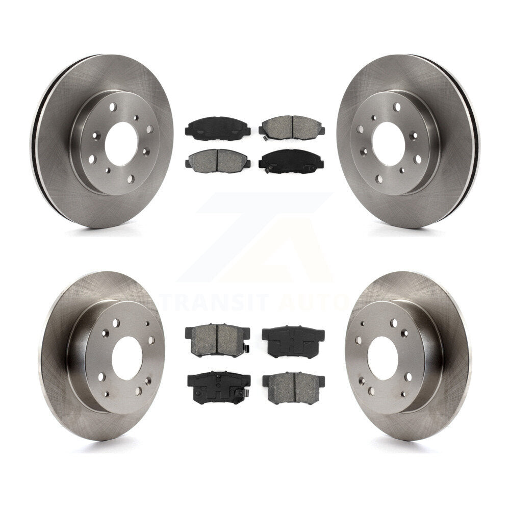 Brake Rotors & Semi-Metallic Pad Front Rear Kit For Honda Accord Sedan with 2.3L