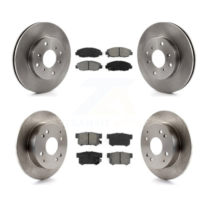 Brake Rotors & Semi-Metallic Pad Front Rear Kit For Honda Accord Sedan with 2.3L