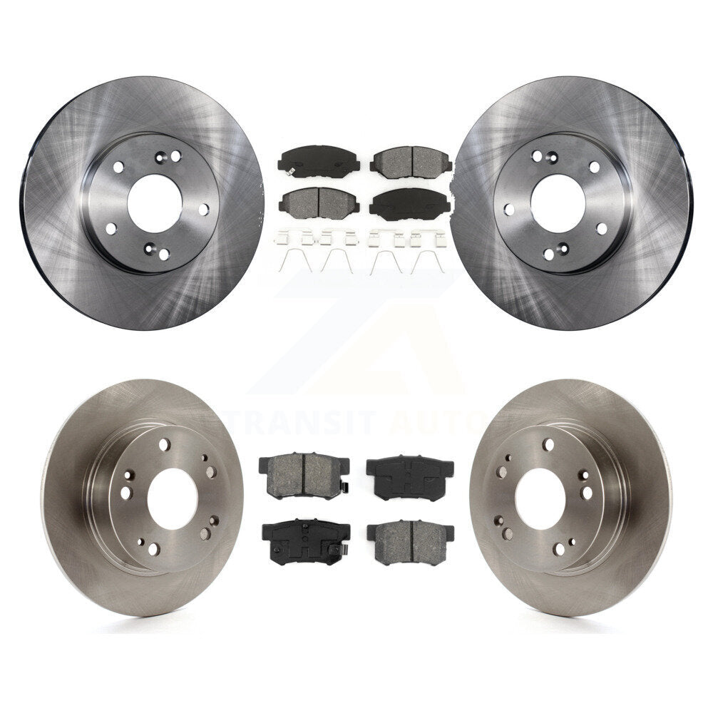 Disc Brake Rotors And Semi-Metallic Pads Front Rear Kit For Honda Accord