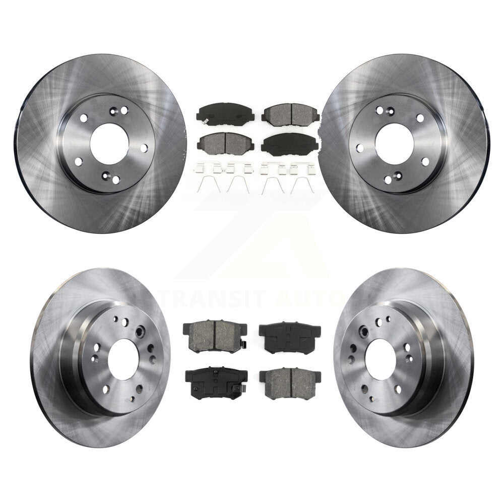 Disc Brake Rotors & Semi-Metallic Pad Front Rear Kit For 2003-2011 Honda Element