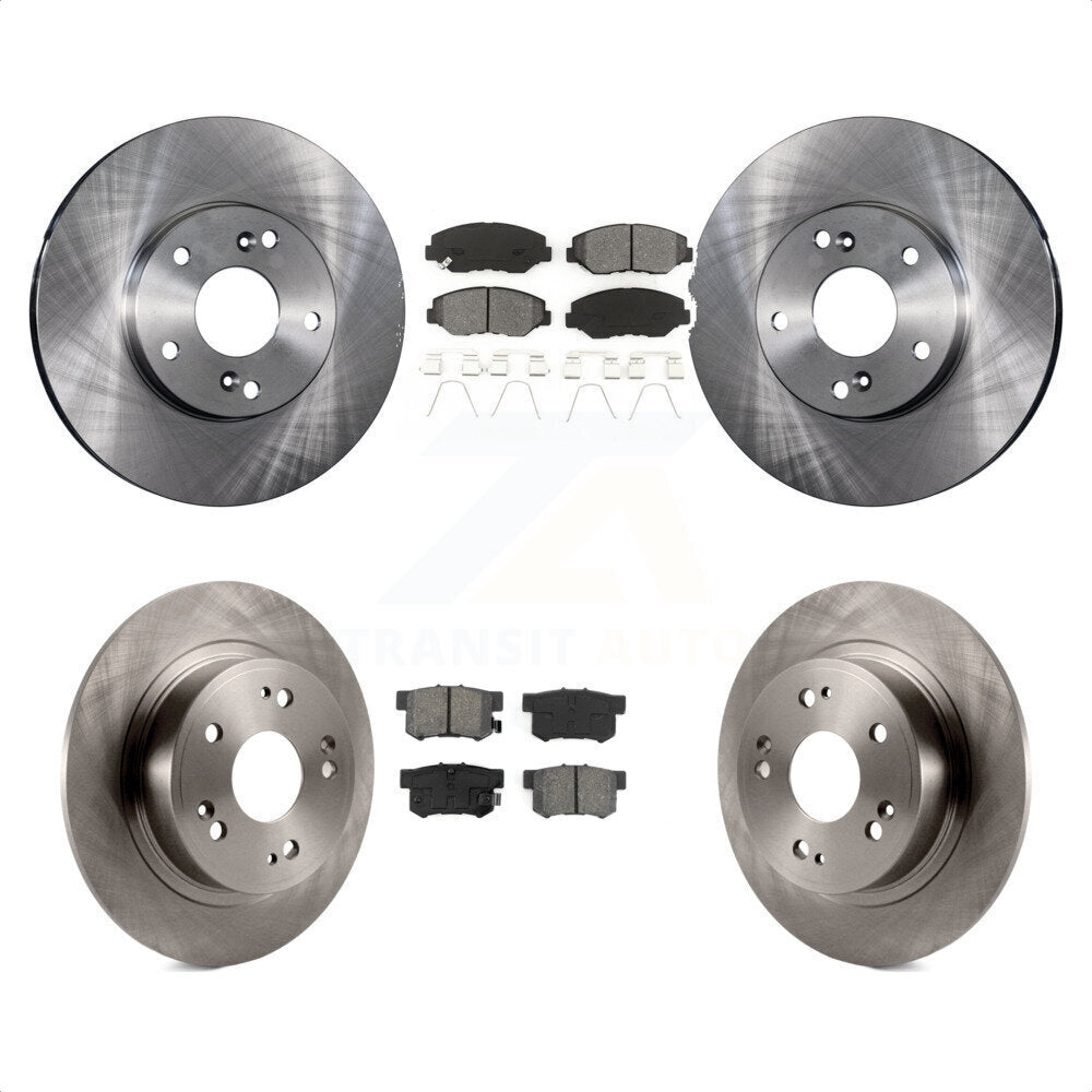 Disc Brake Rotors And Semi-Metallic Pads Front Rear Kit For Honda Accord