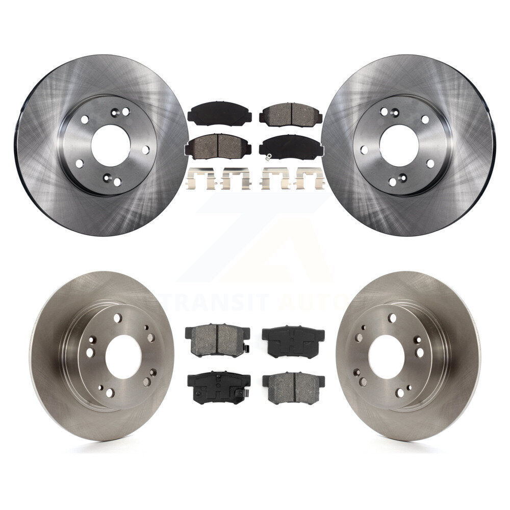Disc Brake Rotors And Semi-Metallic Pads Front Rear Kit For Honda Accord