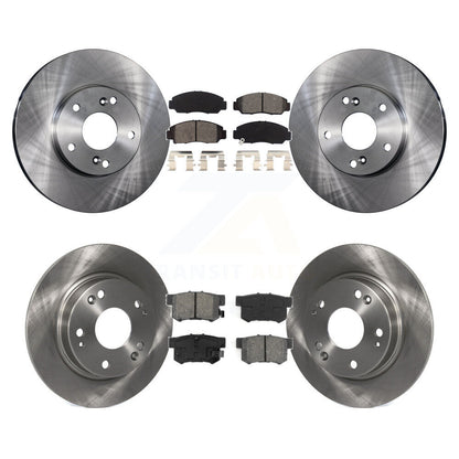 Disc Brake Rotors And Semi-Metallic Pads Front Rear Kit For Acura CSX