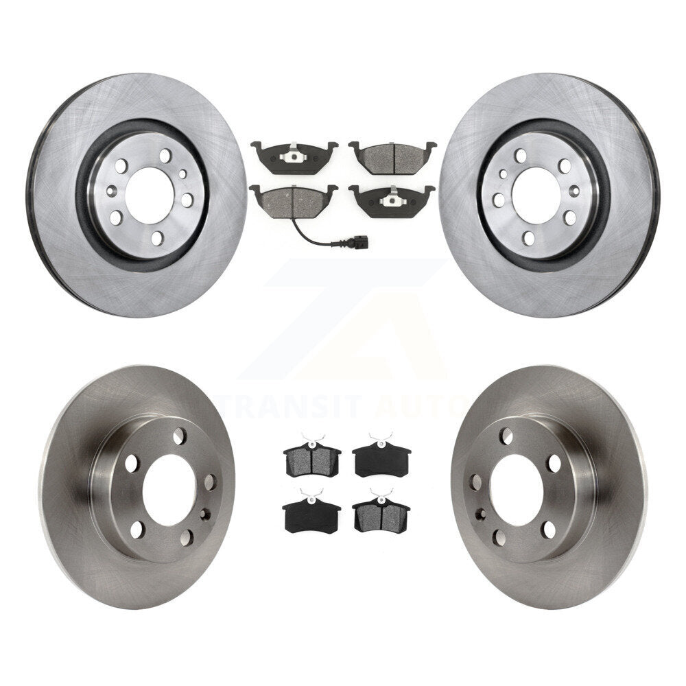 Disc Brake Rotor Semi-Metallic Pad Front Rear Kit For Volkswagen Jetta Golf City