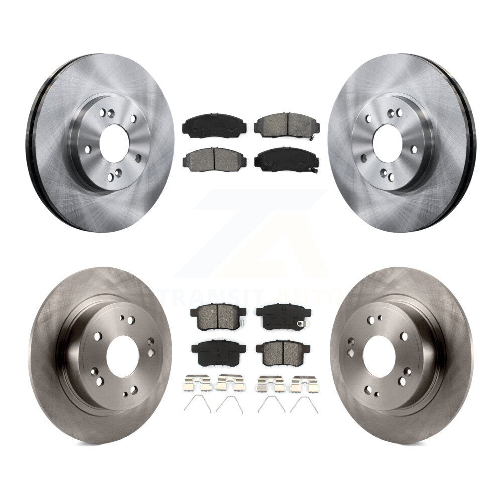 Disc Brake Rotor And Semi-Metallic Pad Front Rear Kit For Honda Accord Acura TSX