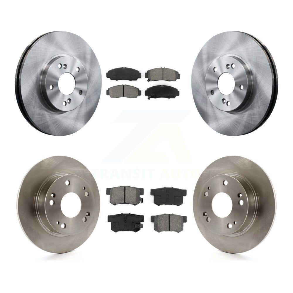 Disc Brake Rotor And Semi-Metallic Pad Front Rear Kit For Honda Accord Acura TSX