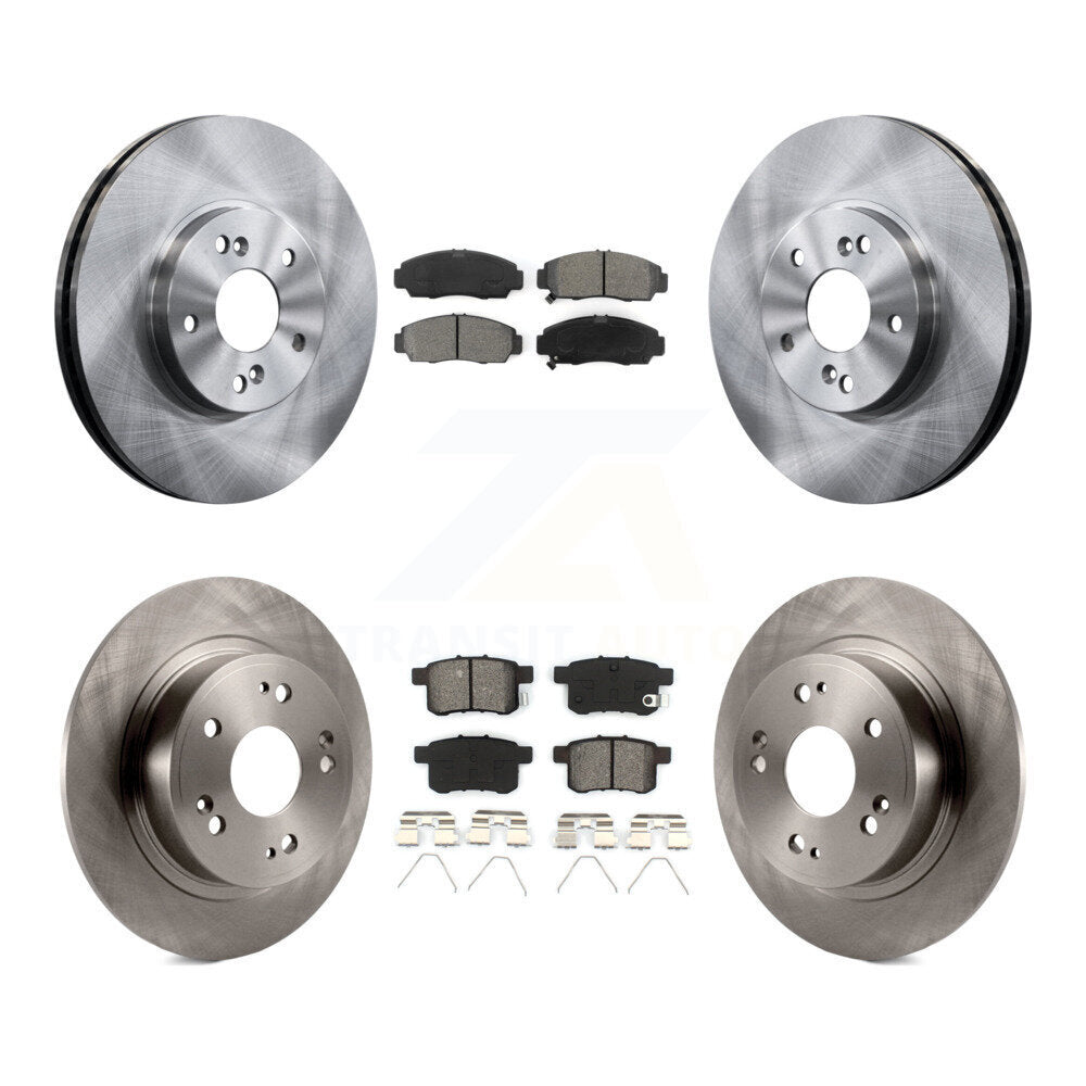 Disc Brake Rotor And Semi-Metallic Pad Front Rear Kit For Honda Accord Acura TSX