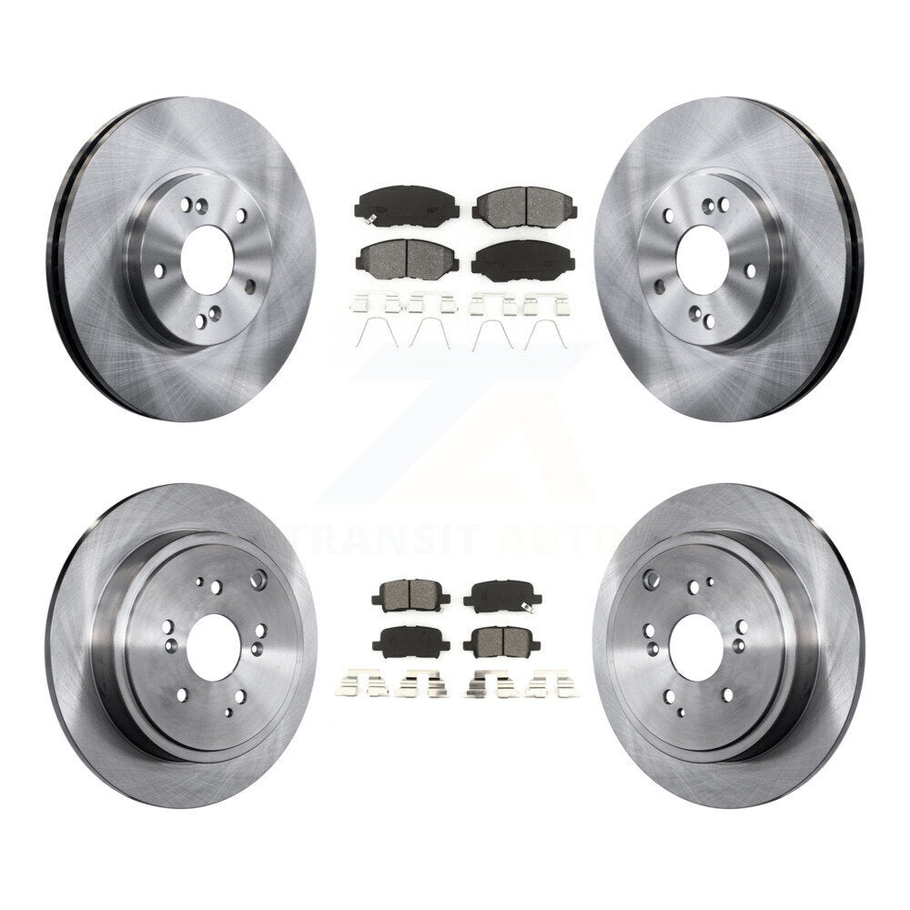 Disc Brake Rotors And Semi-Metallic Pad Front Rear Kit For 2003-2008 Honda Pilot