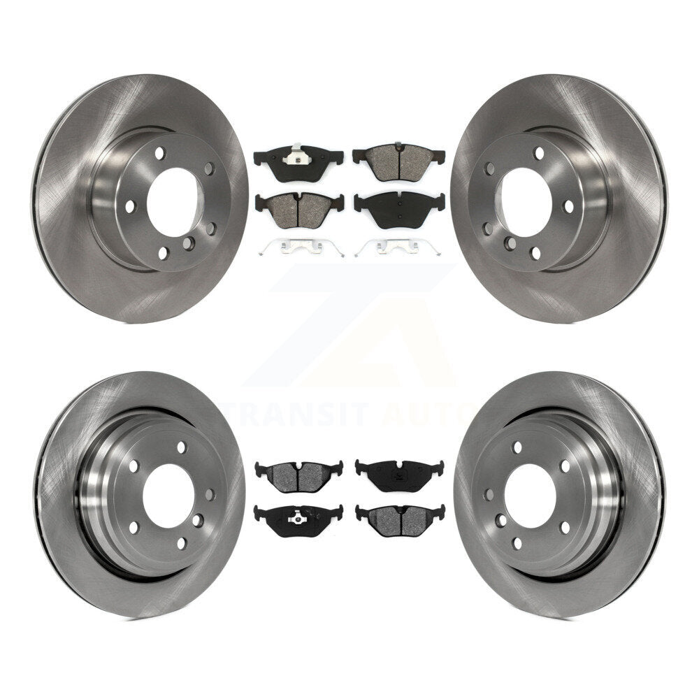 Disc Brake Rotors And Semi-Metallic Pads Front Rear Kit For BMW 528i 525i