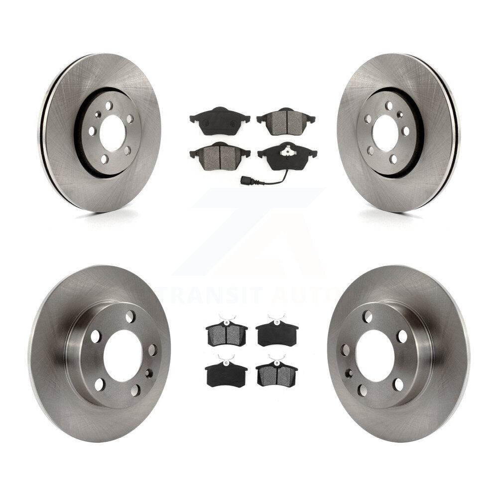 Brake Rotors & Semi-Metallic Pad Front Rear Kit For Volkswagen Jetta Golf Beetle