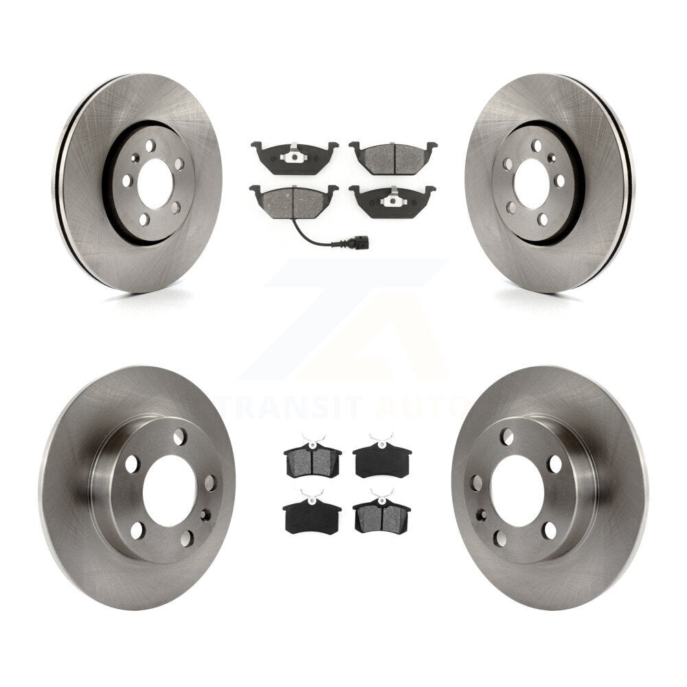 Brake Rotors Semi-Metallic Pad Front Rear Kit For 2000-2001 Volkswagen Golf 2.0L