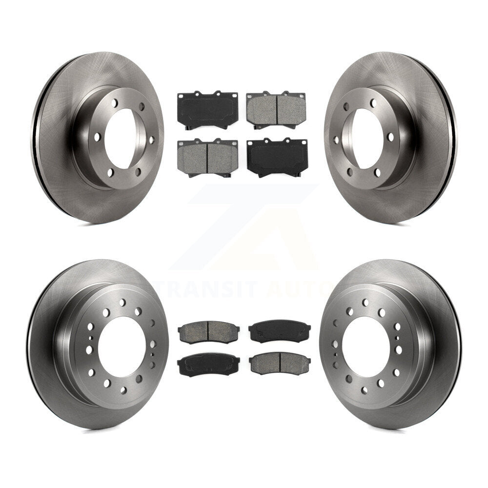 Disc Brake Rotors And Semi-Metallic Pads Front Rear Kit For Toyota Sequoia
