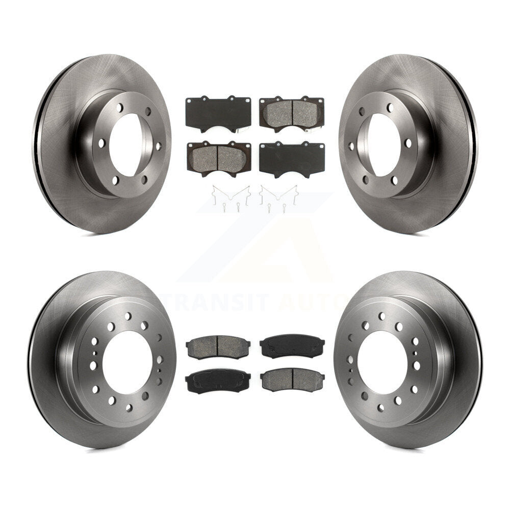 Disc Brake Rotors And Semi-Metallic Pads Front Rear Kit For Toyota Sequoia