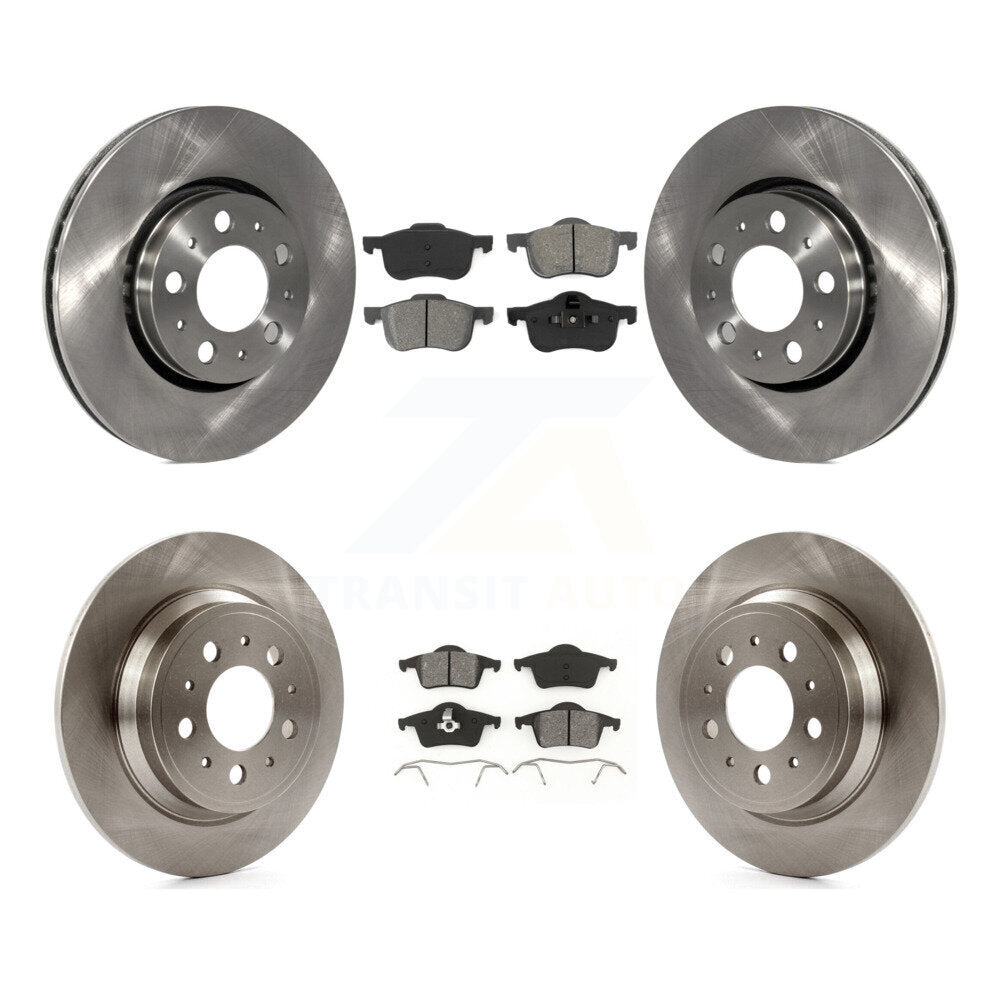 Disc Brake Rotor And Semi-Metallic Pad Front Rear Kit For Volvo S60 XC70 V70 S80