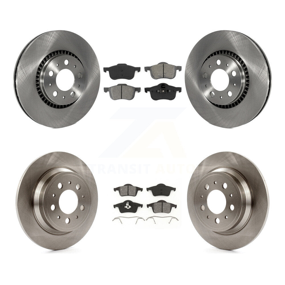 Disc Brake Rotor And Semi-Metallic Pad Front Rear Kit For Volvo S60 XC70 V70 S80