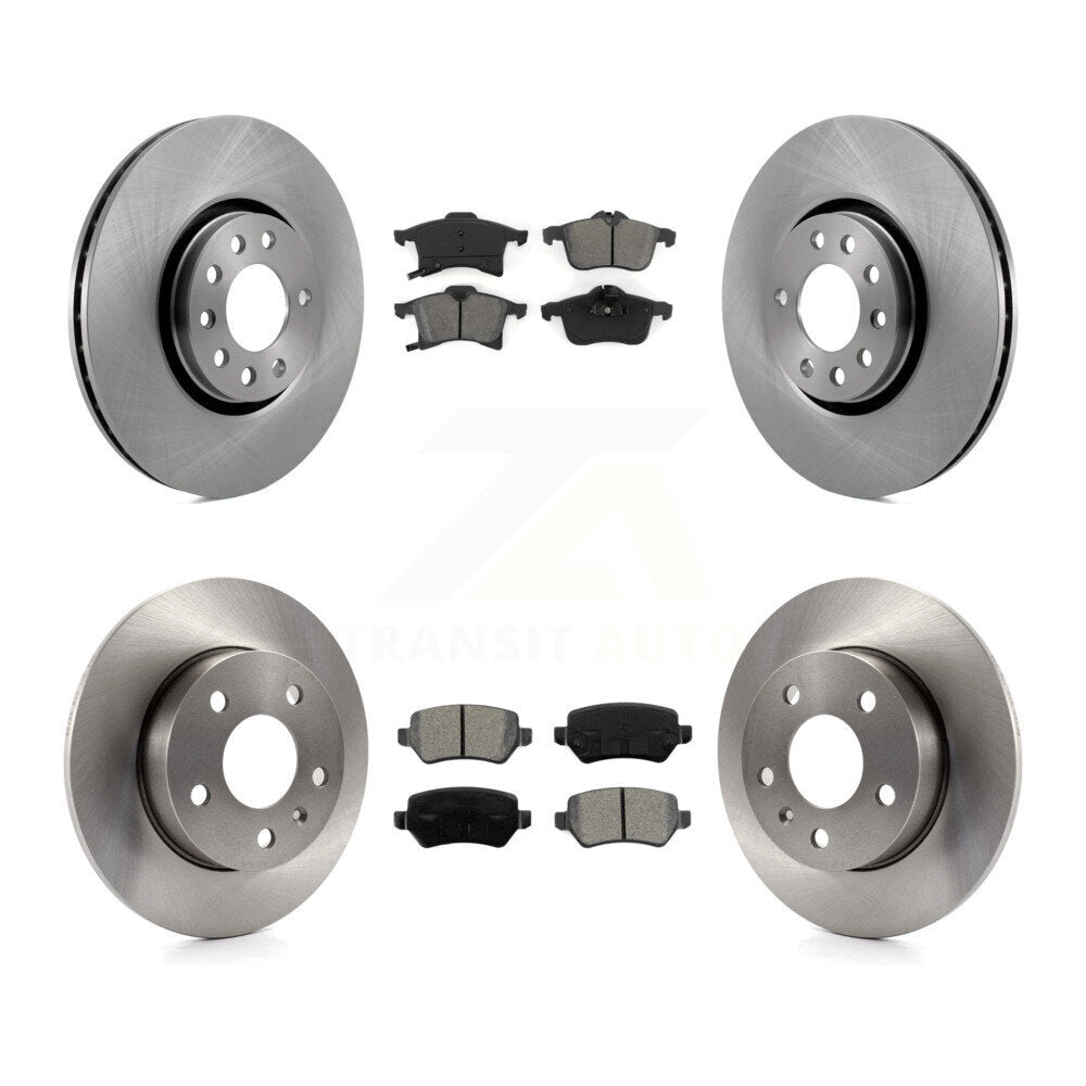 Disc Brake Rotor And Semi-Metallic Pad Front Rear Kit For 2008-2009 Saturn Astra