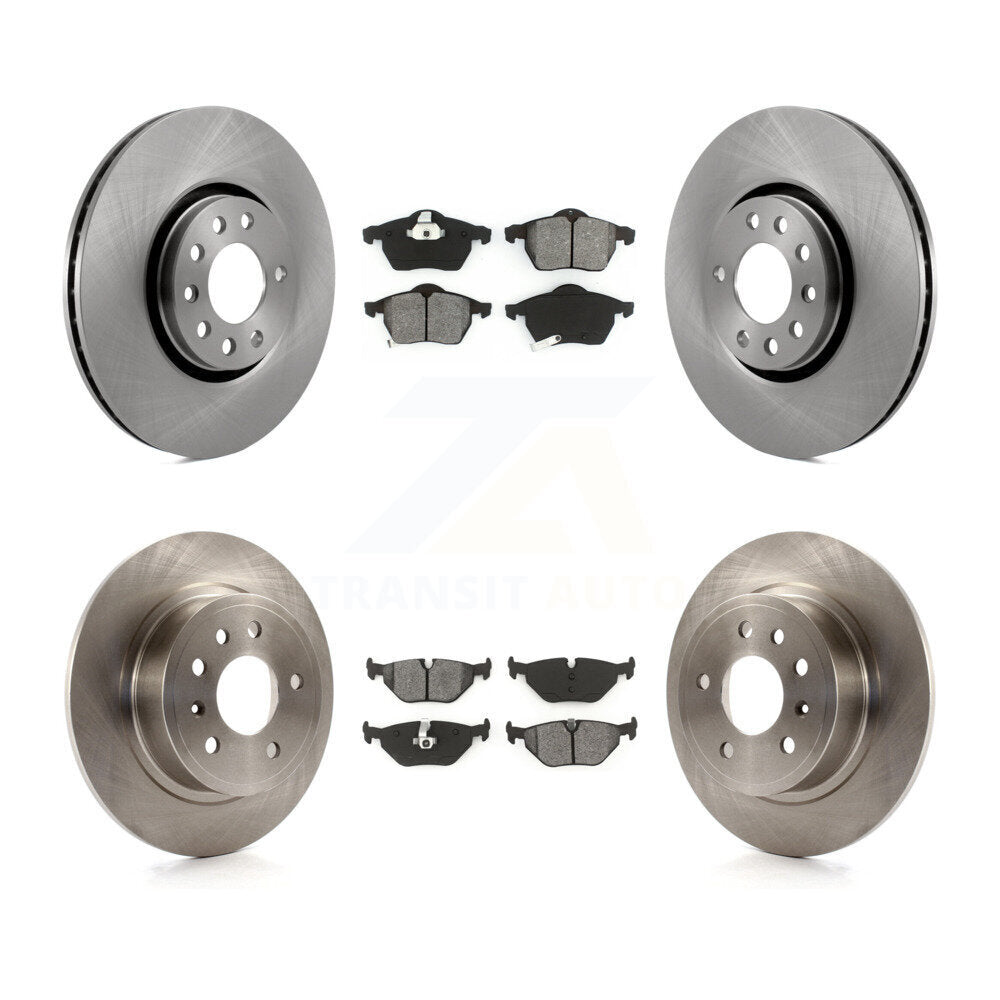 Disc Brake Rotors And Semi-Metallic Pads Front Rear Kit For Saab 9-5