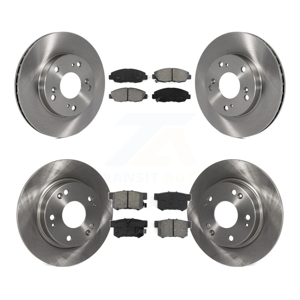 Disc Brake Rotors And Semi-Metallic Pads Front Rear Kit For Honda Civic