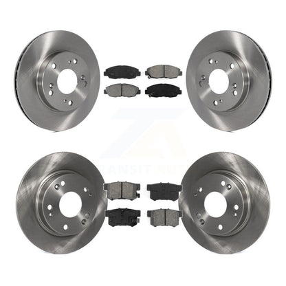 Disc Brake Rotors And Semi-Metallic Pads Front Rear Kit For Honda Civic
