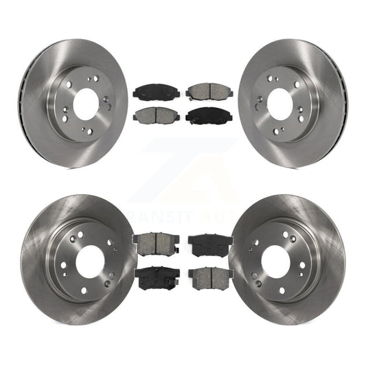 Disc Brake Rotors And Semi-Metallic Pads Front Rear Kit For Honda Civic