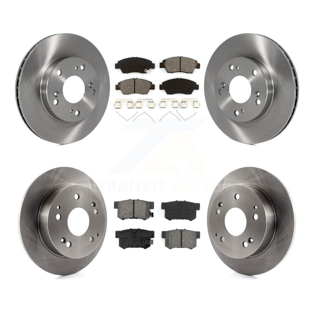 Disc Brake Rotors And Semi-Metallic Pad Front Rear Kit For Honda Civic Acura RSX