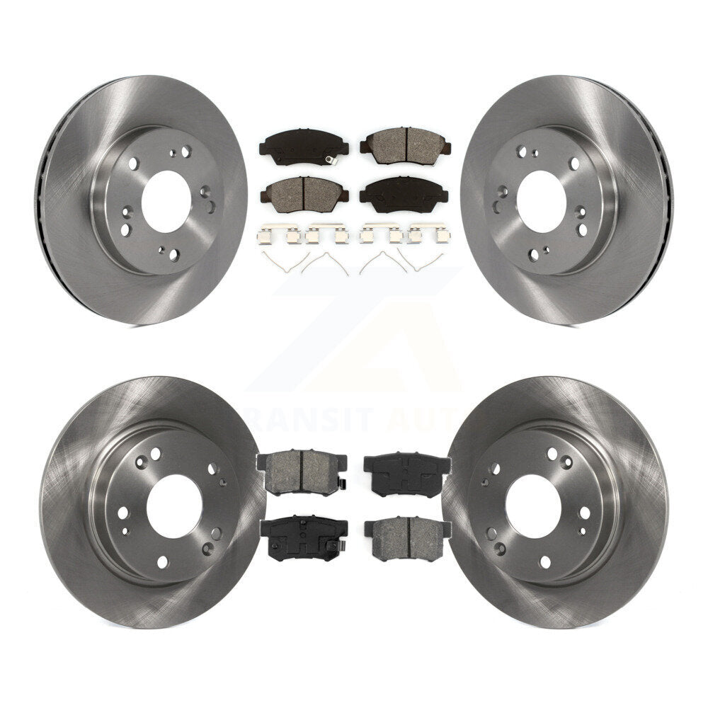 Disc Brake Rotors And Semi-Metallic Pads Front Rear Kit For Honda Civic